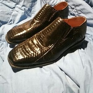 Snake skin loafers